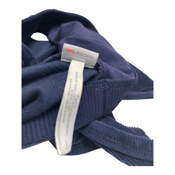 Aerie Corduroy Style Deep Navy Size Large Sports Bra - Picture 3 of 5